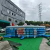 Laberinto circular inflable con estampado temático, fabricante directo para carnavales familiares y fondos populares para sitios de camping