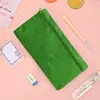 Estuche de Lápices Color Macarrón Color Sólido Almacenamiento de Papelería Bolsa con Cremallera para Estudiantes Escolares Bolsa de Almacenamiento de Gran Capacidad Portátil de Gran Capacidad