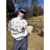 2026 Primavera/Otoño Nuevo Retro Americano Raya Cruzada Letra Cuello Alto Sudadera con Capucha Hombres Mujeres Holgada Chaqueta con Cremallera Moderna