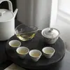 Conjunto de Cerimônia do Chá das Dinastias Tang e Song, Conjunto Completo para Presente com Conjunto de Chá Preto Esmaltado Pintado à Mão, Utensílios Estilo Erudito Quatro Cavalheiros