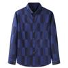 Camisa de Manga Larga para Hombre de Otoño de Marca de Moda Talla Grande Camisa Casual Holgada para Hombre Gordo Color a Juego Teñida en Hilo Talla Extra Grande