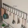 Estante de Ganchos sin Taladro para Colgar Cucharas y Espátulas, Estante de Ganchos de Cocina, Estante de Almacenamiento Resistente para Montar en la Pared para la Entrada