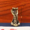 Latón antiguo Hoja de Loto Loto quemador de incienso de reflujo adornos escritorio Buda mano Loto Guanyin Buda mano soporte para quemador de incienso soporte para incienso