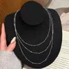 Collar en Capas de Plata de Ley S925 Cielo Estrellado para Mujer, Estilo Vintage de Lujo Ligero, Cadena Clavicular de Gama Alta, Popular en Xiaohongshu