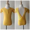 Promoção Especial de Liquidação em Roupas de Prática de Dança Infantil, Traje de Exame de Dança Étnica Chinesa com Renda nas Costas e Manga Curta de Verão