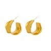 Los Pendientes Elegantes del Mismo Estilo de Matsumoto Eina Son Simples y de Alta Gama, Pendientes de Plata con Aguja Chapados Completamente en Oro, Pendientes Qingdao para Mujer