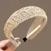 Diadema vintage de lunares plisada de ala ancha para mujer, casual y única, con un toque de alta gama, diadema versátil que hace que la cabeza se vea más alta y el rostro parezca más pequeño