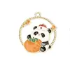 Acessórios de Joias Folha Verde Panda DIY Design Original Estilo Chinês Pulseira Pingente Chaveiro Corrente de Celular Pingente