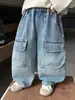 Jeans de Trabajo de Primavera y Otoño para Niños 2035 Nuevos Pantalones Largos Casuales Elegantes para Niños Pantalones Rectos para Niños