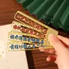 Marcador de texto regla metálica estilo chino clásico de alta gama exquisito inspirador cultural y creativo recuerdo regalo práctico personalización