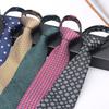 8 CM Gravata Free-Tie Vestido Masculino Negócios Champanhe Noivo Casamento Estilo Coreano Preguiçoso Zíper Estudante Largo Terno Moderno