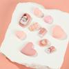 Promoção Coelhinho de Desenho Animado Fofo Unhas Vestíveis Curtas Rosa Blush Coração Arte de Unha Pontas de Unha Unhas Postiças Fábrica