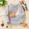 Outono e Inverno Novo Estilo Europeu e Americano Camisetas de Manga Comprida para Crianças Estampa de Desenho Animado Infantil Pulôver de Gola Redonda Tops de Bebê