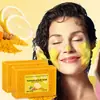 Sabonete de Cúrcuma Popular Transfronteiriço para Limpeza e Banho, Sabonete de Ácido Kojico e Limão, Hidratante, Controle de Oleosidade, Nutritivo para a Pele, Espuma Amarela