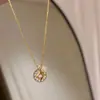 Colar Bolha de Moeda de Cobre Estilo Old Money Tendência Cheio de Diamantes Brilhantes Corrente de Suéter de Luxo Venda por Atacado