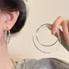 Pendientes de Aro Populares Transfronterizos para Mujer, Aros Grandes, Aros Lisos, Pendientes Pequeños Versátiles que Resaltan el Rostro, Pendientes de Cobre, Venta al por Mayor de Joyería