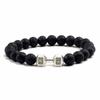 Accesorios Transfronterizos Pulsera de Plata Elástica Pulsera de Aleación Esmaltada Pulsera de Energía de Mancuerna para Hombre Pulsera de Cuentas de Yoga en Stock