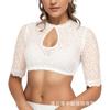 Yuying Transfronteiriça Elegante Clássica Halloween Oktoberfest Base Regular Renda Camisa Top Peito Coberto Z25