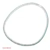 Cadena de Tenis de Oro Blanco Real con Chapado de Diamantes de Doble Fila, Joyería de Moda de Temu Aliexpress, en Stock del Fabricante