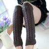 Polainas de Tricô Brancas Femininas para Inverno, Meias Térmicas para Botas de Neve, Meias Folgadas para Outono e Inverno, Meias de Bezerro Espessas