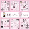 100 pegatinas caricatura rosa niña corazón ins estilo simple pegatinas para cuenta de mano decorativas funda para teléfono móvil equipaje pegatinas de corte de película