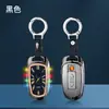 Chaveiro Lighter Multifuncional Portátil Tendência com Relógio, Carregamento USB Criativo Isqueiro de Cigarro, Isqueiro Metálico à Prova de Vento