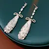 Pendientes Colgantes de Zirconia Gota de Agua Aguja de Plata Lujo Ligero Gama Alta Exagerados Moda Versátiles Personalidad de Nicho Pendientes para Mujer