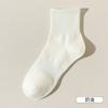 Meias femininas desodorantes absorventes de suor respiráveis primavera e verão algodão seção dupla elásticas esportivas meias ins da moda cor sólida comprimento até a panturrilha meias