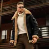 Abrigo de Invierno para Hombre de Cruce de Fronteras, Talla Grande, Cálido, Chaqueta de Cuero Compuesto, Piel Engrosada Integrada, Abrigo de Comercio Exterior para Hombre