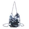 Bolso Nuevo Brillante Buling de Metal con Lentejuelas de Escamas de Pez Tejido a Mano Bolso de Lentejuelas para Teléfono Móvil de Banquete Bolso Cruzado para Mujer