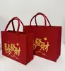 Bolsa de fieltro Año del Caballo 2026 - Bolso de mano Rojo Éxito Bolsa de fieltro personalizada de Año Nuevo Bolsa de regalo