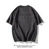 Camiseta de Camurça de Manga Curta High Street Masculina Verão Retro Americano Estilo Casal Marca Tendência Nova Cinza Pesado High Street