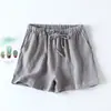 Pantalones Cortos Finos de Verano Estilo Japonés Simple Crepé Algodón Puro Pantalones de Pijama Pantalones de Mujer Gasa Doble Algodón Puro Pantalones para Casa