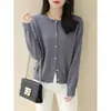 Colección de otoño e invierno: Suéter tejido de color sólido, de manga larga, elegante, estilo coreano, para mujer, versátil y con estilo