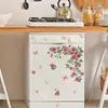 Hs4039Q Flor de Planta Mariposa Rosa Autoadhesivo Pegatina de Pared Refrigerador Dormitorio Gabinete Decoración del Hogar Pegatina