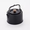 Set de tetera con estufa circular para acampar al aire libre de acero inoxidable 304, color negro puro, juego de recipientes Shira para cocinar en camping