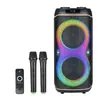 Caixa de Som Bluetooth Portátil S80 Microfone Sem Fio Alto-falantes Quadrados de Dança Duplos Luzes Coloridas Gravação Tws Controle Remoto