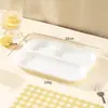 Prato de jantar de plástico PP de grau alimentício, bandeja de cantina espessa, prato de almoço, prato doméstico, prato infantil dividido para fast food