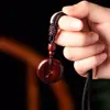 Sândalo Sangue da Zâmbia Jacarandá Folha Pequena Fivela de Segurança Pingente Material Antigo Estilo Étnico Corrente para Suéter Pendente para Carro Peça de Mão Homens e Mulheres Madeira