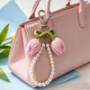 Llavero de Flor Linda Colgante para Bolso Corazón Femenino Adorno Tejido Hecho a Mano Regalo Creativo Multicolor Coche Bolso