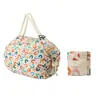 Bolsa de compras plegable con cremallera de gran capacidad para supermercado, bolsa plegable, bolso de hombro, bolsa de viaje, bolsa de almacenamiento, uso doméstico, creativo y simple