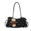 Bolsa de Cubo de Mano Estilo Coreano Dulce al por Mayor Bolsa para Mujer 2026 Otoño Nuevo Bolso de Hombro Plisado de Lunares Bolso de Axila de Moda