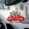 Nuevo y lindo espejo retrovisor de coche con diseño de gato transfronterizo, llavero colgante para mochila, suministros de decoración para el hogar