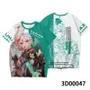 2024 Explosiones Cruzadas Verano Juego Transfronterizo Yuan Yuan Shen Secundario Artículos de Merchandising de Yuan Shen Impresión Digital 3D Camiseta de Yuan Shen Dibujos Animados
