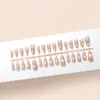 Cuentas de Cristal Rosa Claro Ojo de Gato Textura de Alta Gama Elegante Estilo Femenino Estilo Hermana Mayor Blanqueamiento Manicura Corta 30-t Manicura Portátil