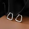 Aguja de Plata de Ley 925 Simple 2020 Nuevo Cuadrado Cuadrado Pendiente de Oreja Pendientes Grandes Exagerados Estilo Europeo y Americano Pendientes de Marca Grande