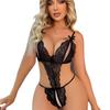 AliExpress Europa y Estados Unidos comercio exterior reunió pijamas de talla grande mono hueco sin espalda ropa interior sexy de encaje con perspectiva para adultos