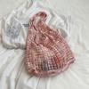 Bolso de Punto Calado Estilo Coreano para Mujer 2022 Verano Popular en Internet Bolsa de Red para Compras Estilo Japonés Casual Ligero Bandolera