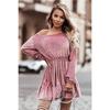 Nuevo Otoño e Invierno 2024 Transfronterizo Amazon Wish Aliexpress Ropa Europea y Americana Vestido de Volantes de Color Sólido