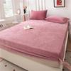 Funda de Colchón Gruesa de Invierno Set Protector, Juego de Tres Piezas para Bebé Antideslizante Cama Doble Amigable con la Piel Leche Terciopelo Sábana Ajustable